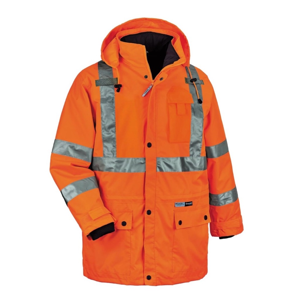 Orange Men’s Reflective High Visibility Safety Jacket